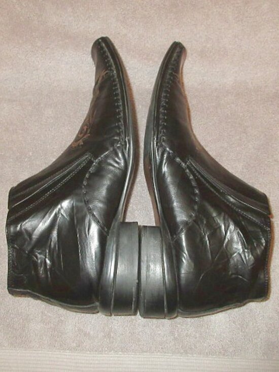 Robert Wayne Tooled Leather Boots Mens 10 Snip Ankle Zip Beatle Rockabilly 90s main image 4